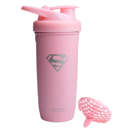 [BRSWYCQLBYNAACI6] Smartshake DC COMICS Reforce Stainless Steel Protein Shaker Bottle 900 ml | 30 oz - Leakproof Screw-on Lid - BPA Free – Unisex - Non Insulated - Supergirl Logo