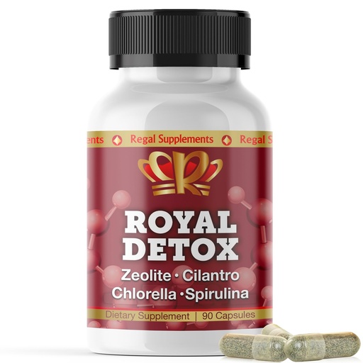 [BRSWYGQ2DF5R63L7] Royal Detox - All-in-One Cleanse | Zeolite, Cilantro, Chlorella, Spirulina, Apple Pectin | Full Body, Liver, Colon Detox | Supports Energy, Mood, Immunity, Gut Health, Reduced Inflammation 90 Capsules