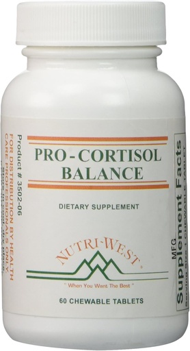 [BRSWIYQPAQIRWCDK] Pro-Cortisol Balance - Nutri West의 60 Chewable 정제
