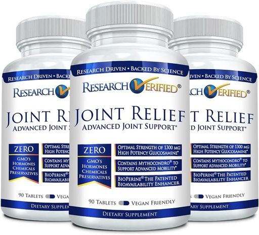 [BRSWKHDZB57RU3TE] Research Verified Joint Support - Glucosamine, MSM, Turmeric, Boswellia, BioPerine - Vegan - 270 Capsules - 3 Month Supply