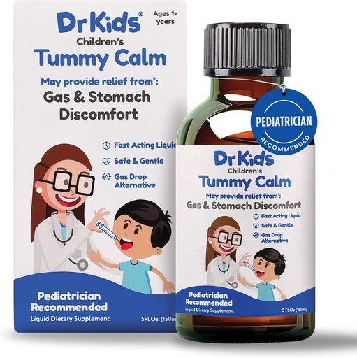 [BRSWI2T6AUHR2HD6] Tummy Calm Dr. Kids Children's Gas Relief & Upset Stomach Support, Alternative Gas Drops for Newborns & Kids, Safe & Gentle Oral Solution, Natural Constipation Relief, 5 Fl Oz (Pack of 1)