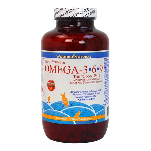 [BRSWIZQAB4GWMDTY] Woohoo Natural Triple Strength Cholesterol Free Omega 3 6 9 Fish Oil Formla 330 Softgels (1)