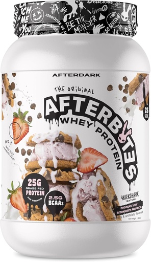 [BRSROBD3CAFQMH3K] AFTERDARK Afterbites Whey Protein Powder, 25g Protein, 4.5g BCAA’s, Easy Dissolving, No Artificial Colors or Fillers, Isolate Protein, USA Made, 26 Servings, Strawberry Cookie Sandwich