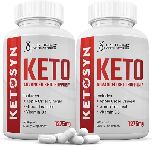 [BRSRAYAQPMHQ2CTO] (2 Pack) Ketosyn Keto ACV Pills 1275MG Keto Support Blend Capsule Alternative to Keto ACV Gummies Formulated with Apple Cider Vinegar Extra Virgin Olive Oil Powder Green Tea Leaf 120 Capsules