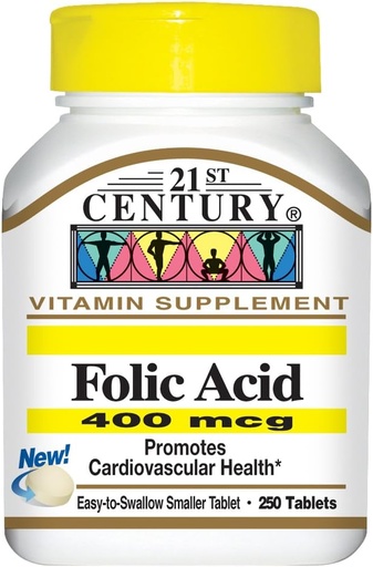 [BRSWIZQPBR5GY3TI] 21st Century Folic Acid 400 mcg Tablets, 250-Count (Pack of 2)