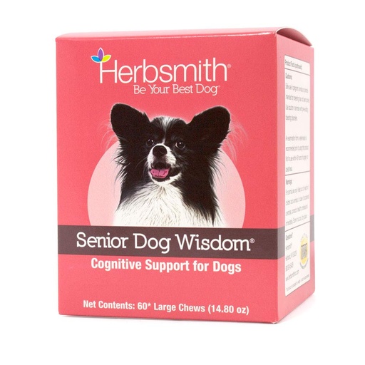 [BRSWGZD5BFYQ2HI6] Herbsmith Senior Dog Wisdom – Dog Dementia Supplement – DHA for Senior Dog Brain Health - Senior Supplement for Dogs- 60ct Large Chews