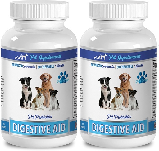[BRSWGBA6CAHQGELZ] dog food additive for bad breath - DOG DIGESTIVE AID PROBIOTICS - NATURAL APPROACH - SOLUTION TO BAD BREATH AND GAS - COUNTER DIARRHEA - dog probiotics allergies - 2 Bottles (120 Treats)