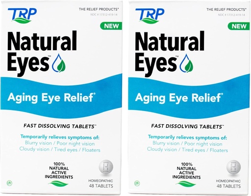 [BRSRAGDYCN7BMFLF] TRP Natural Eyes, Homeopathic Tablets, Gluten-Free, 48 ct (Pack of 2)