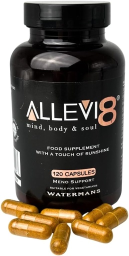 [BRSWIBLZCUAAAYLA] Watermans Allevi8 Curcumin Turmeric, Ginger, Frankincense, Vitamin D & Black Pepper Extract for Best Absorption - Daily Joint & Mental Health, Immune Health Support
