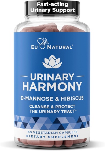 [BRSWKZAKAAHGM3A3] Suplemento D-Mannose de Armonía urinaria – Salud de la Tracto urinaria para las mujeres – Limpia y Fluye El sistema urinario – Potent Clinical Strength Formula con DMannose e Hibiscus – 60 cápsulas de acción rápida