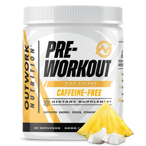 [BRSROED6OF5AKFLX] Outwork Nutrition Non-Stim Pre Workout Powder - Citrulline Malate, Beta-Alanine, Rhodiola Extract for Performance, Focus & Energy Boost - Preworkout for Men, Women (Caffeine Free, Piña Colada)