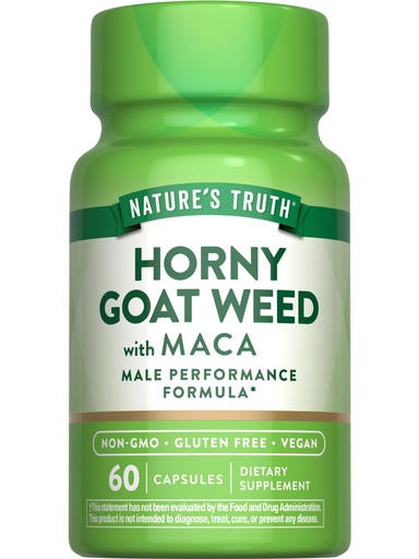 [BRSWICQBBAEBA2I7] Nature's Truth Horny Goat Weed with Maca | 60 Powder Extract Capsules | Vegan, Non-GMO and Gluten Free Supplement