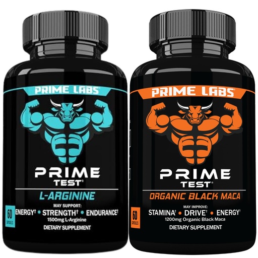 [BRSRAEI5OB7BG333] Prime Labs L Arginine (60 ct) + Organic Black Maca Capsules (60 ct)
