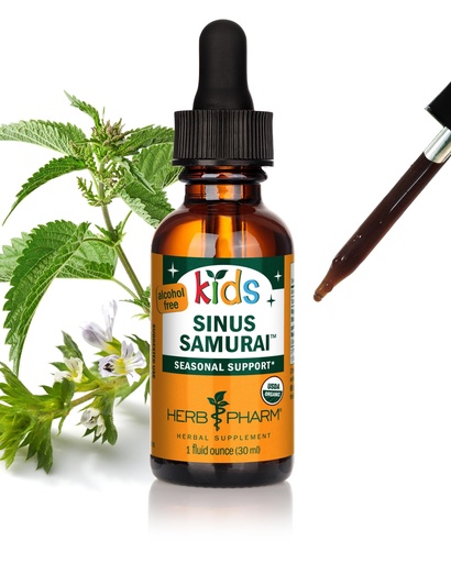 [BRSWK23QCEGQGC3O] Herb Pharm Kids Certified Alcohol-Free Sinus Samurai Liquid Drops, Herbal Formula, 1 Oz