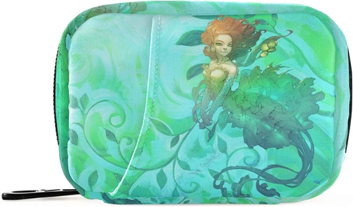 [BRSW22YZA4GWE2QZ] Sea Green Mermaid Pill Box 7 Day Pill Case Travel Pill Organizer Bag with Zipper Portable Weekly Case Compact Size for Vitamin Supplement Holder