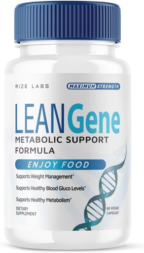 [BRSROHDRBN7A2H3D] rize labs Lean Gene Supplement, Metabolic Support Formula for Advanced Weight Loss, Maximum Strength Capsules, All-Natural Pills (60 Capsules)