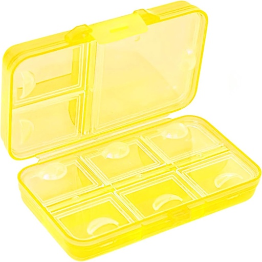 [BRSRMCYDPIJWMEQ2] Pill Organizer, Portable Pill Case, 9 compartimentos Moisture-Proof Travel Pill Case for Vitamins, Medicine, Fish Oil, Supplements, Pill Dispenser (Yellow)