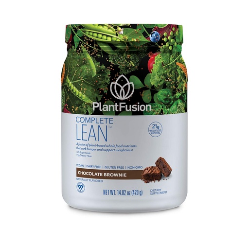 [BRSWKHYRAYCROHA7] PlantFusion Complete Lean Plant Based Protein Powder - Prebiotic Fiber, Superfoods & Digestive Enzymes - Vegan, Gluten Free, Soy Free, Non-GMO - Chocolate Brownie 1 lb