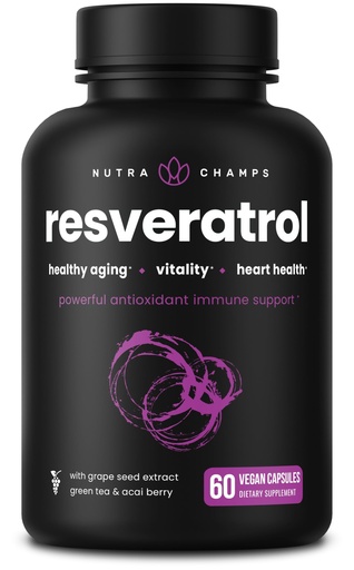 [BRSWKFI2OUMGO2I5] Resveratrol Complex – 1,200 mg Trans-Resveratrol with Grape Seed, Green Tea & Acai Berry – Rich in Polyphenols & Antioxidants - Support for Healthy Aging, Heart Health & Vitality – 60 Vegan Capsules