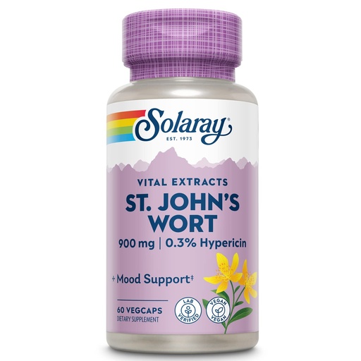 [BRSWIYTYO4GWGAD4] SOLARAY St. Johns Wort Aerial Extract 450mg Two Daily | Mood & Brain Health Support | 0.3% Hypericin | 60ct, 30 Serv.