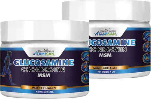 [BRSROAI6CUMGEDQ2] VITAMISAN Glucosamine Chondroitin MSM Collagen and Arnica Cream 4 OZ 2 Pack