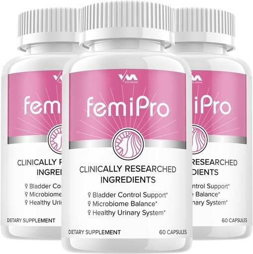 [BRSRAAYEOIBBOETG] (3 Pack) Femi Pro Probióticos - FemiPro Advanced Formula Bladder Control Support, Microbiome Balance, Sistema Urinário Saudável, 180 Cápsulas
