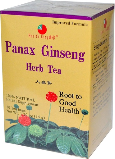 [BRSWIYQPB4CQM33M] Veselības King Panax Ginseng Herb Tea, Teabags, 20 Count Box