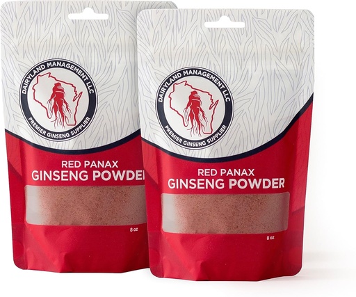 [BRSROZYOCF7WO3I2] Red Panax Ginseng Powder with Natural Ginsenosides (16 oz)- Supports Healthy Energy, Vitality, Mood and More, Korean Panax Ginseng Root Powder for Smoothies, Coffee or Drinks (2 Packs)