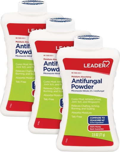 [BRSWYEIYO4NGM2DK] LEADER Athlete's Foot AF Powder, Moisture Absorbing, Talc-Free, 2.5 Ounce