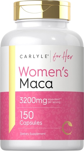 [BRSROFA2OENGKH3L] Carlyle Maca root capsules for Women 3200mg Ş124; 150 grafas Bendrijoje 124; Non- GMO, Gluten Free Addition