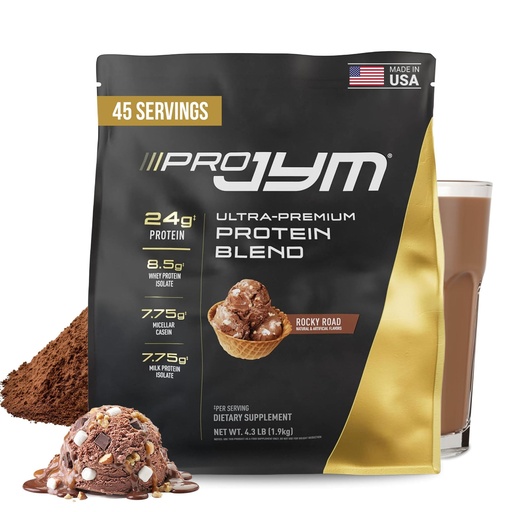 [BRSWGBQ2BECRE2QU] Pro JYM Rocky Road Protein Powder - Whey Protein Isolates, Casein, & Milk Protein, Lean Muscle Building for Men & Women, JYM Supplement Science, 45 Servings | Micellar Casein & Milk Protein Isolate, Lean Muscle Building, Pre & Post Workout Nutrition, Men & Women