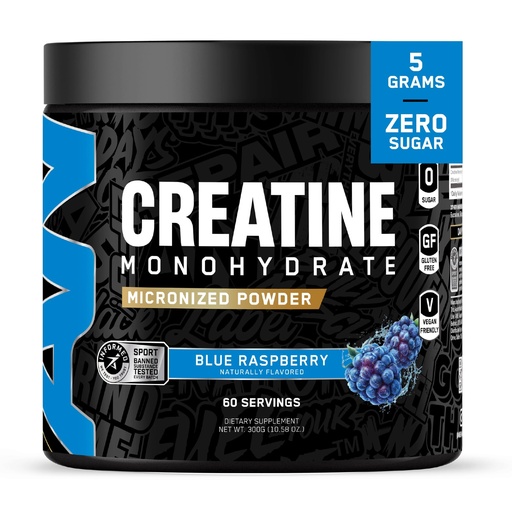 [BRSROFIEAFYGA23L] All Black Everything Creatine Monhydrate | 60 Servings | Blue Razz | Micronized Amino Acid Powder | Support Muscles | Cellular Energy | Cognitive Function | Gluten-Free and Keto Friendly