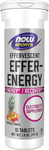 [BRSWYYAZOR6WMH34] NOW Foods Sports Nutrition, šumeče Effer-Energetika, Elektrolitski dodatek, Energija*/ Recovery*, Tropical Punch, 10 tablet