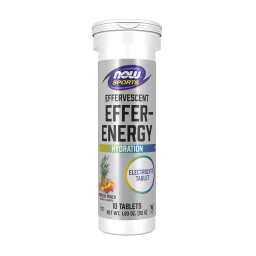 [BRSWYYAZOR6WMH34] NOW Foods Sports Nutrition, Effervescent Effer-Energy, Electrolyte Supplement, Energy*/ Recovery*, Tropical Punch, 10 Tablets