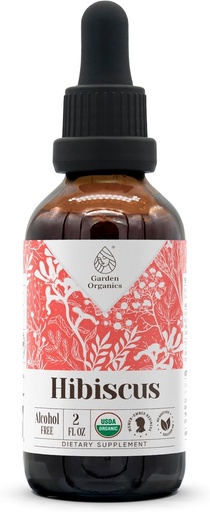 [BRSROGQ2BACWOFYY] Hibiscus USDA Organic Alcohol-Free Extract | Nahrungsergänzung, Hochfeste Tinktur | Natürliche Zertifizierte Bio Hibiscus (Hibiscus Sabdariffa) Getrocknete Blume (2 oz)