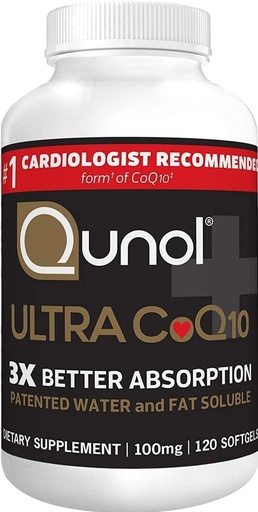 [BRSW2YLRC4PRMDLP] Qunol CoQ10 100mg Softgels, Ultra 3x Better Absorption Coenzyme Q10 Supplements - Antioxidant Supplement for Vascular and Heart Health & Energy Production - 4 Month Supply - 120 Count