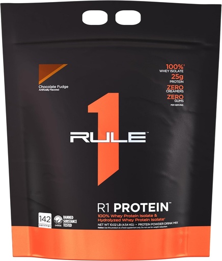 [BRSW2BAKB55QI2D6] Rule 1 R1 Protein Whey Isolate - with 25g Protein & 6g BCAA Exclusively from Isolated & Hydrolyzed Sources for Workout Recovery (10 Pounds*, Chocolate Fudge)