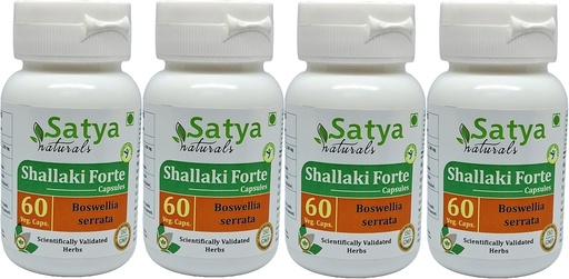[BRSRA2QBOBYQMDLK] Shallaki Forte Capsules 500 mg. 60 Veg. Capsule | Shallaki (Boswellia Serrata) Extract Capsules for Men and Women | Ayurvedic Herbal Supplement/Remedies | 10:1 Forte (4 Bottles of 60 Capsules)