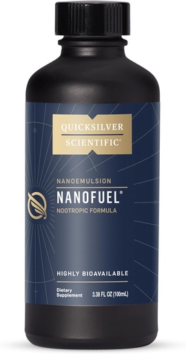 [BRSW2ED5PN7QYELO] Quicksilver Scientific NanoFuel - Enerji Desteği - Nootropic Formula Focus + Verimlilik (3.38oz / 100 ml) Desteklemek için tasarlanmıştır.