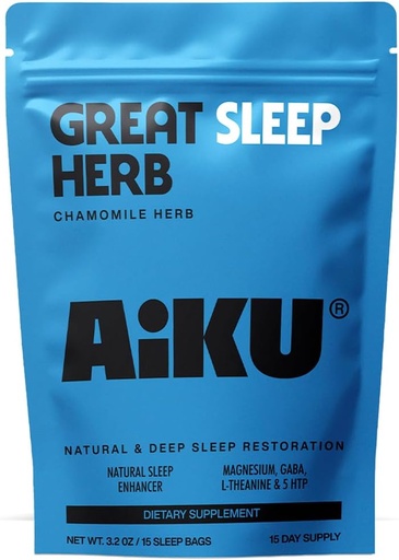 [BRSRAHAOBMORGYIY] Great Sleep Herb | for Restful Sleep & Relaxation | Chamomile Tea with GABA, Magnesium & 5-HTP | Premium Herbal Sleep Support | USA Made - 15 Tea Bags (15 Day Supply)