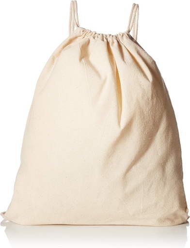 [BRSWIAQ2OEFWYFYV] TBF 12 Pack Bulk Cotton Canvas Drawstring Backpack Bags (14" W x 18" H) - Perfect for DIY, Crafts, Events & More