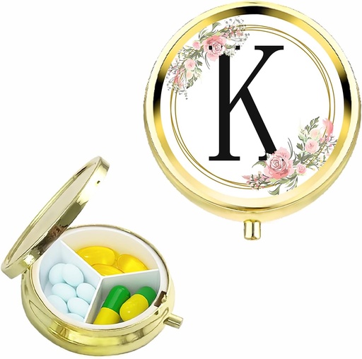 [BRSRAHQLAABQ4DTZ] Small Pill Box for Purse Pocket, Personalized Small Pill Case 3 Compartment, Cute Pill Organizer, Gift for Women Teen Girls, Travel Essentials,Excellent Jewelry Box,RingPresentation Box