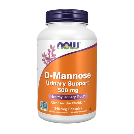 [BRSWGZDRAUPR6H3H] NOW Foods Supplements, D-Mannose 500 mg, Non-GMO Project Verified, Healthy Urinary Tract*, 240 Veg Capsules