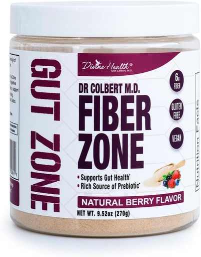 [BRSWYY32DIHGMHYV] Dr Colbert MD Fiber Zone Powder 124; Berry Flavor 124; Precipia, Issoluble & Soluble Fiber 14; Psyllium Husk Husk 124; Inulin 124; Disarned in Keto Zone Diet & Healthy Gut Zone 1124; 9.52 oz