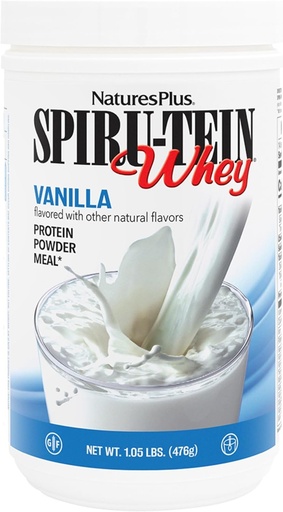 [BRSWIYTYDEJWCFDA] NaturesPlus SPIRU- TEIN Wheey Shake, Vanilla - 1.05 lb - Proszek białkowy serwatki - z Spirulina, Witaminy i Minerały - Gluten Free - 14 Sług