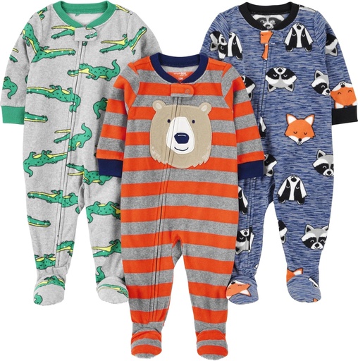 [BRSWG234DEJQOCTP] Enkelte gleder av Carters tilhengere og baby gutter' løs-fit flamme motstandsdyktig Fleece Footed Pajamas, pakke med 3