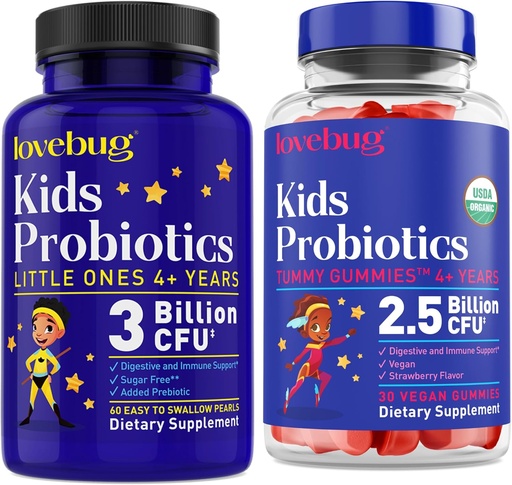 [BRSRAGQKCV4BQGTU] Lovebug Multi-Strain Probiotic Pearls and Soil-Based Probiotic Gummy Bundle