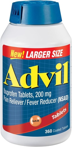 [BRSWIYQHCQOWMCLC] Advil-Ibuprofen Coated Tablets, 200 mg 360 coated tablets