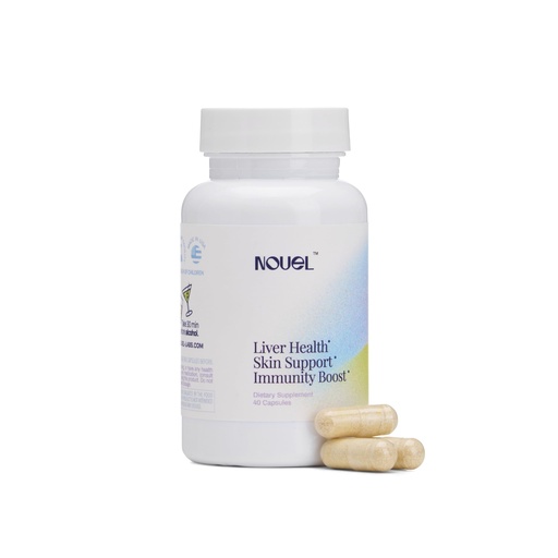 [BRSRAFINCRYBMCI3] Nouel | Skin + Liver + Immunity Support | Recovery Supplement for Drinking | Milk Thistle, NAC, Hyaluronic Acid, CoQ10, Biotin, Antioxidants | 40 Capsules