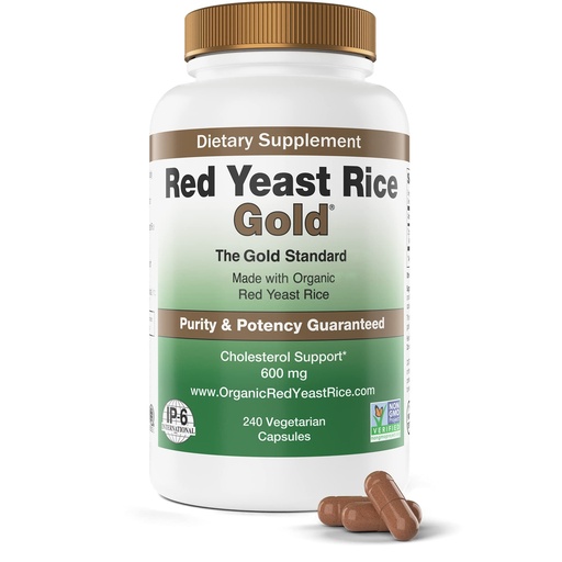 [BRSWIZQ6PIPR2GQZ] Red Yeast Rice Gold Devicare 1200 mg per a 2 Capsule Serving - Organic Supplement for Daily Wellness - 240 Veg Capsules - Non-GMO - No Fillers